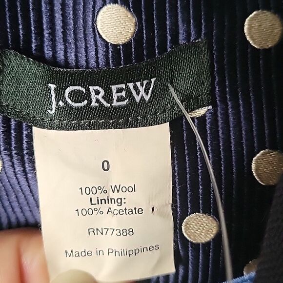 NEW J Crew Sz 0 Navy Wool Hac king Jacket Blazer Equestrian Riding Academia Prep - Picture 8 of 15